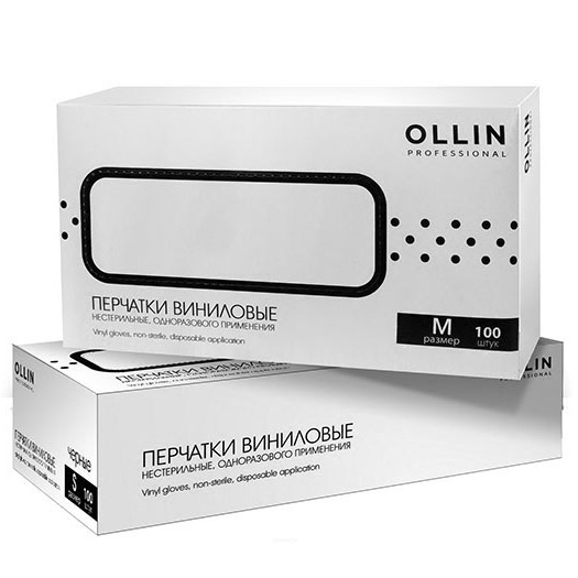 картинка Перчатки OLLIN PROF винил "М" 100шт/уп от магазина Одежда+