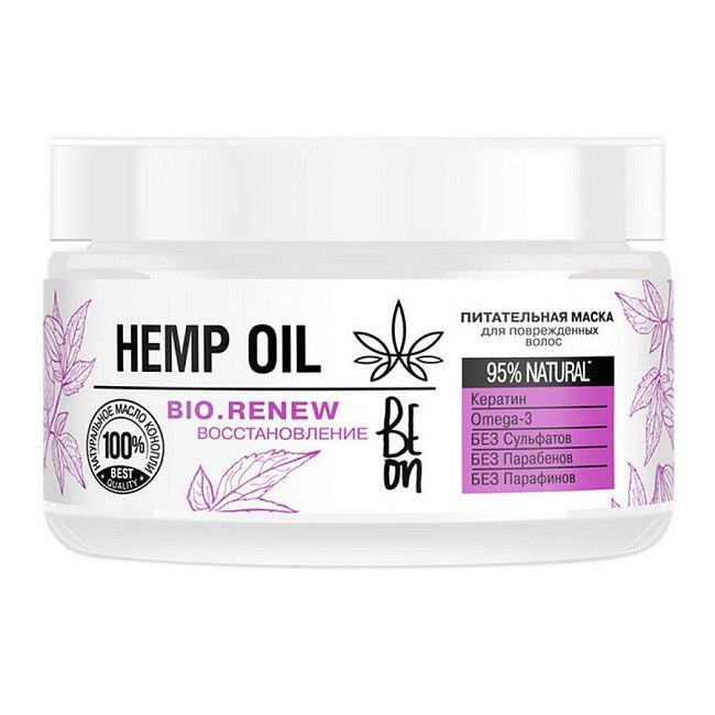 картинка BеOn Hemp Oil Маска д/поврежд волос восстановление 350 мл от магазина Одежда+