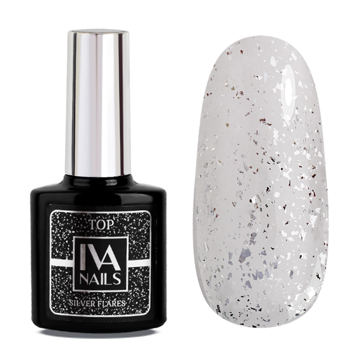 картинка IVA NAILS Топ Silver Flares 8 мл от магазина Одежда+