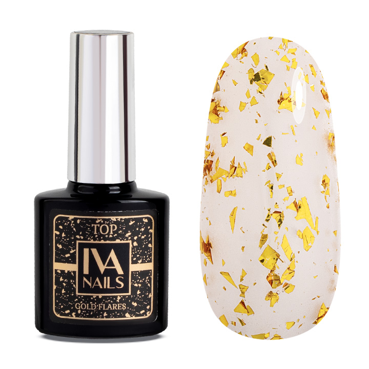 картинка IVA NAILS Топ Gold Flares 8 мл от магазина Одежда+