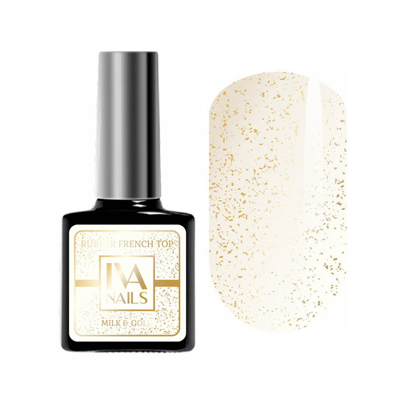 картинка IVA NAILS Топ Milk & Gold 8 мл от магазина Одежда+