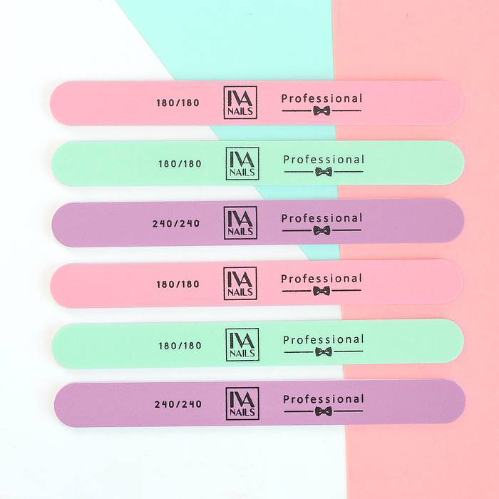 картинка IVA NAILS Пилка д/ногтей 180/180 цветная-розовая от магазина Одежда+