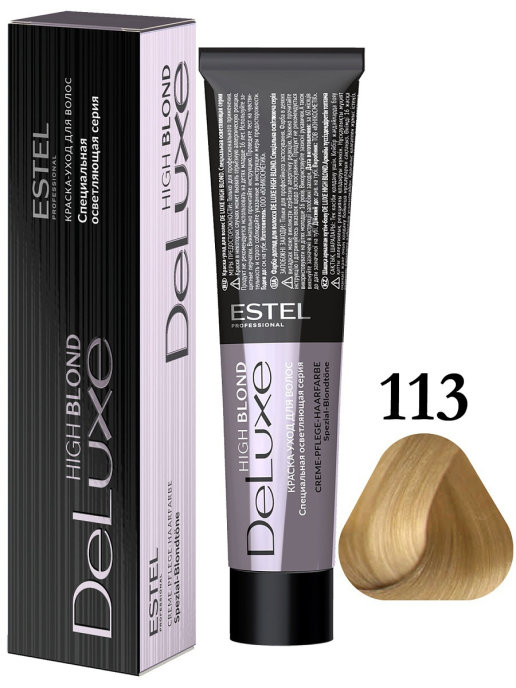 картинка 113 ESTEL DE LUXE HIGH BLOND краска-уход 60 мл от магазина Одежда+